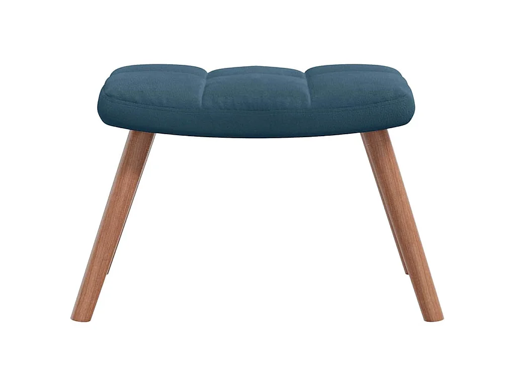 Schommelstoel met krukje blauw fluweel