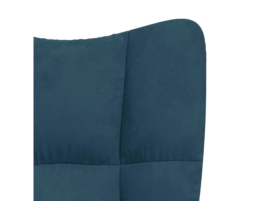 Schommelstoel met krukje blauw fluweel