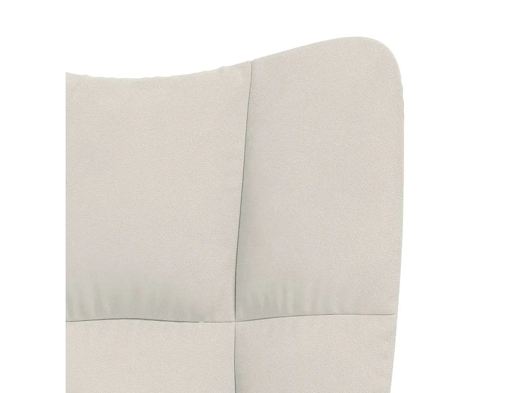 Silla mecedora con reposapiés terciopelo crema