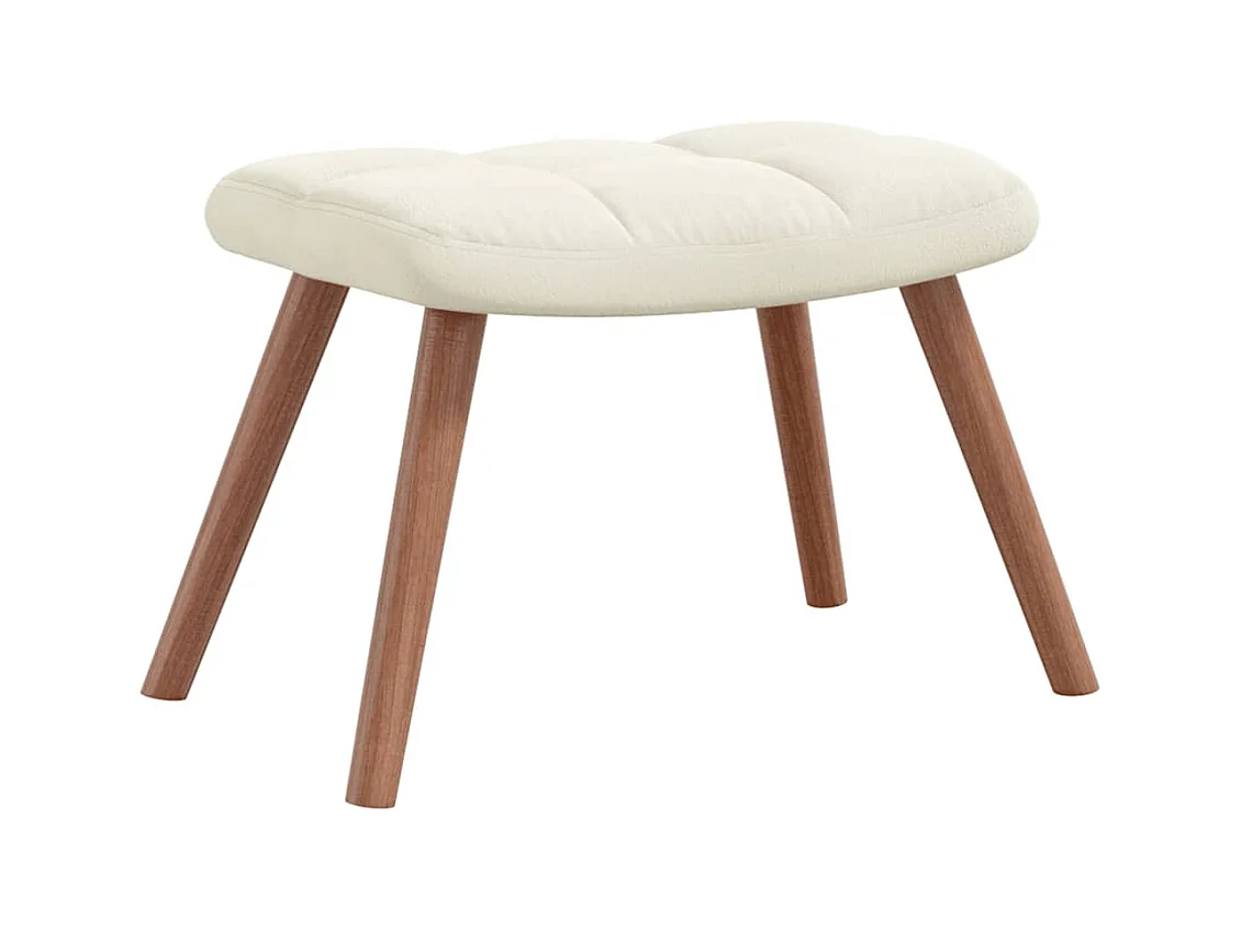 Silla mecedora con reposapiés terciopelo crema