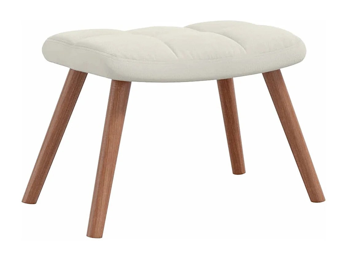 Chaise à bascule avec repose-pied Blanc crème Velours