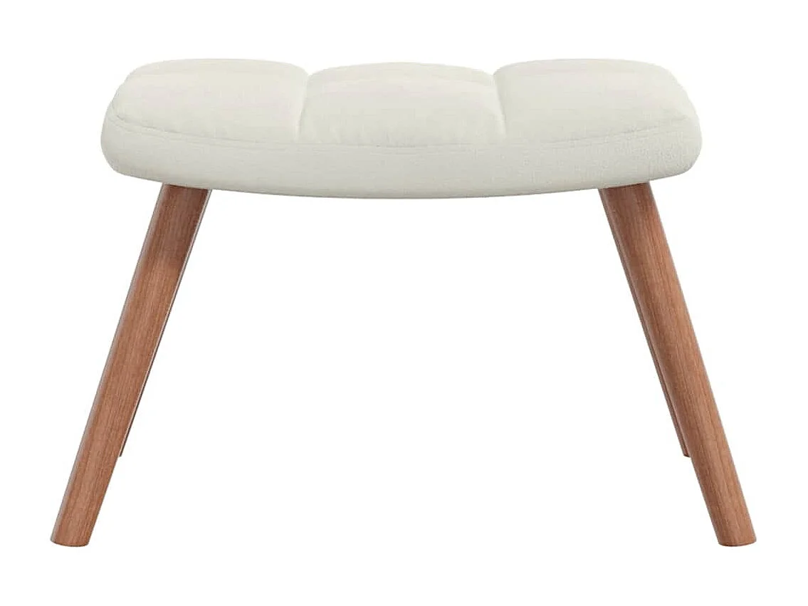 Chaise à bascule avec repose-pied Blanc crème Velours