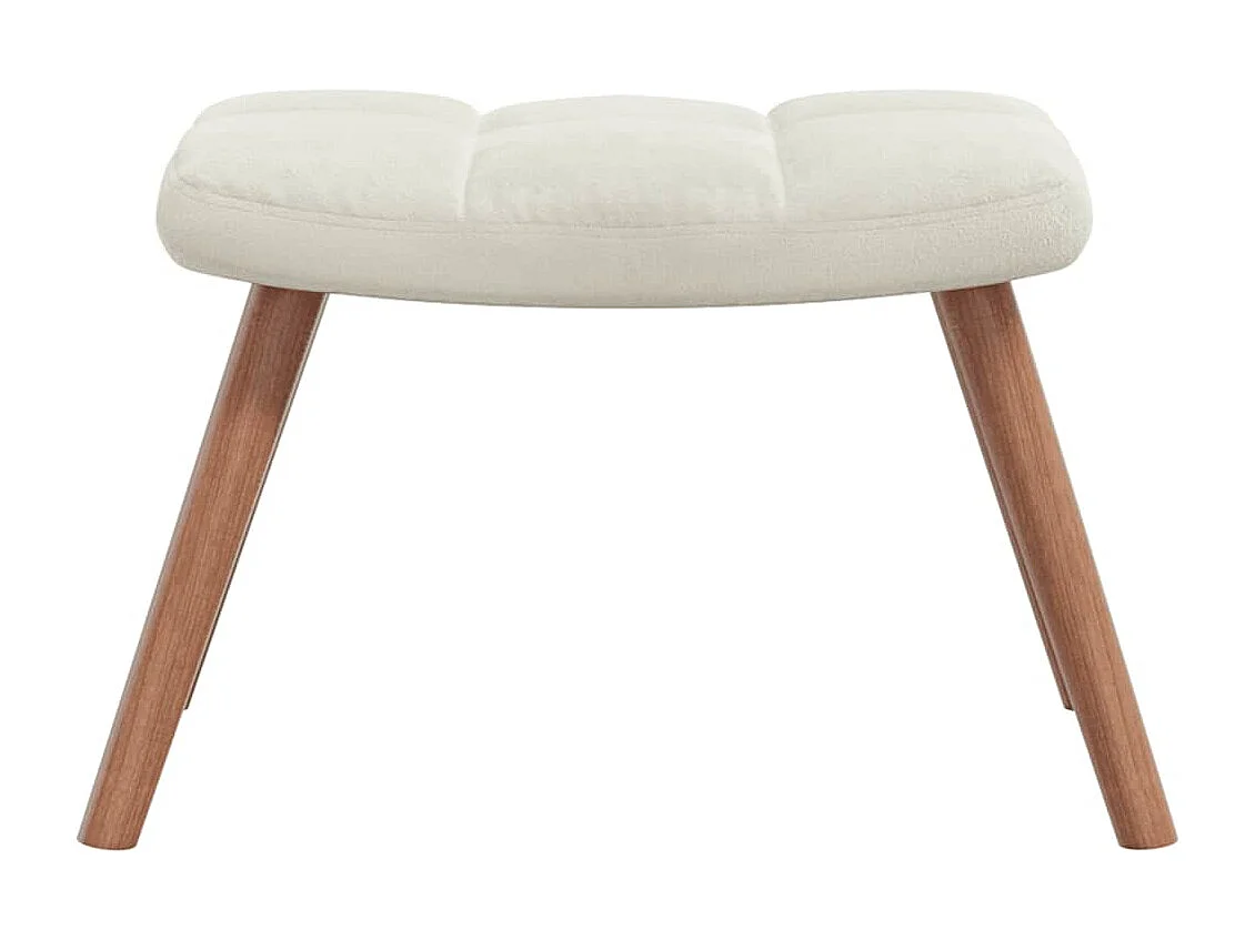 Chaise à bascule avec repose-pied Blanc crème Velours