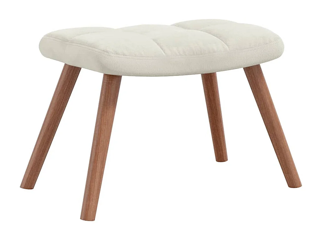 Chaise à bascule avec repose-pied Blanc crème Velours