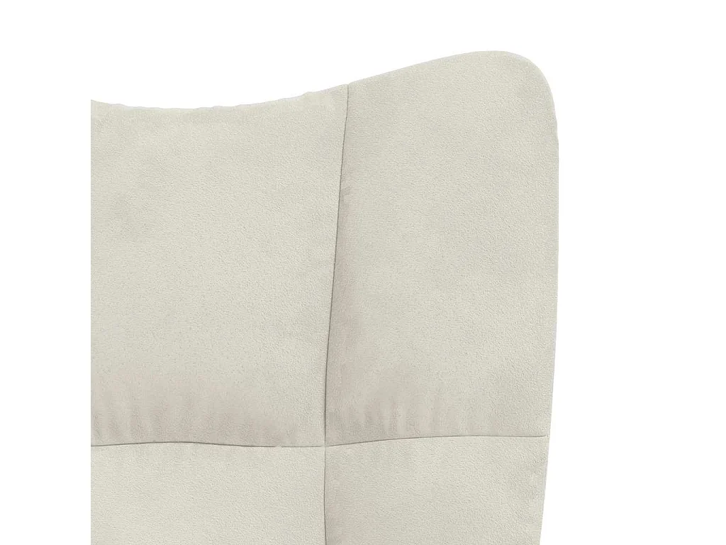 Chaise à bascule avec repose-pied Blanc crème Velours