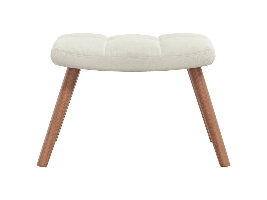 Silla mecedora con reposapiés terciopelo crema