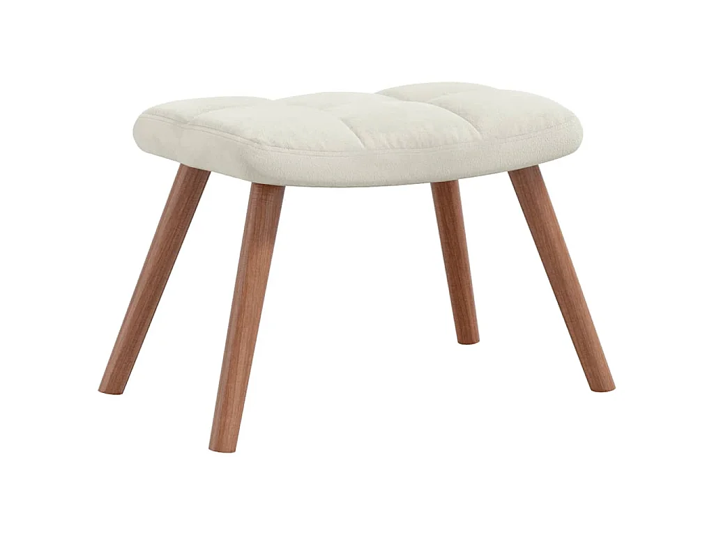 Silla mecedora con reposapiés terciopelo crema