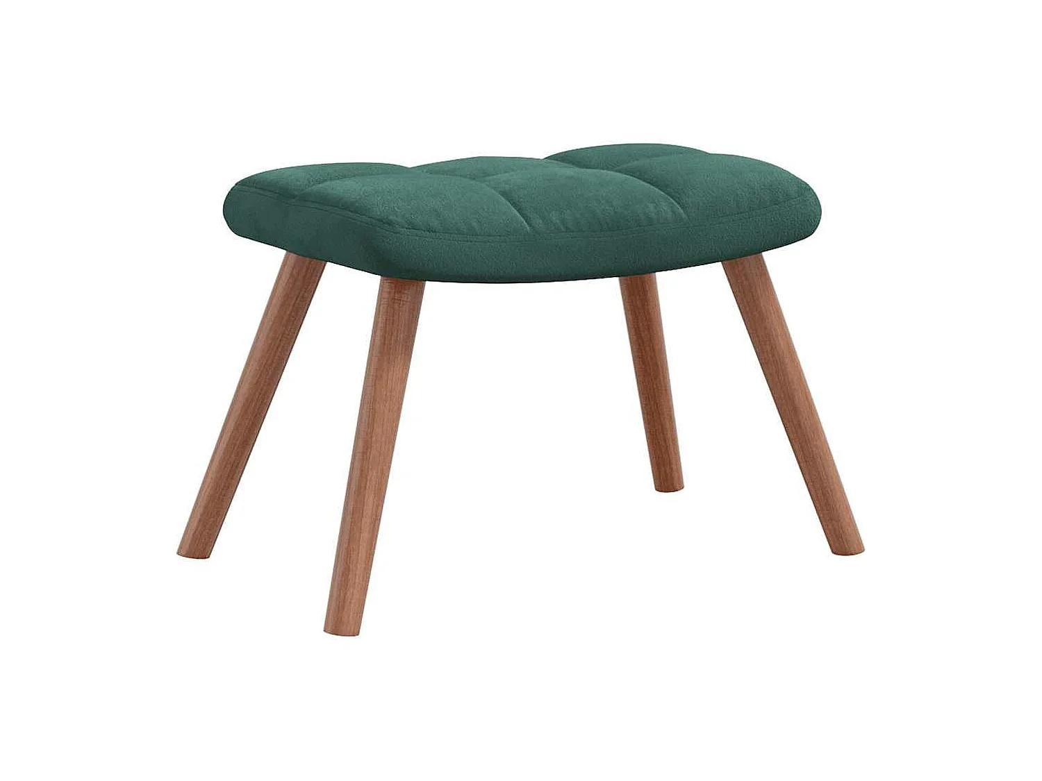 Silla mecedora con reposapiés terciopelo verde oscuro