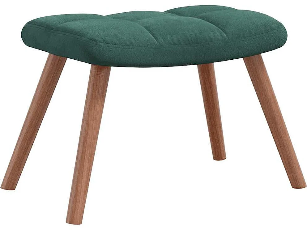 Silla mecedora con reposapiés terciopelo verde oscuro