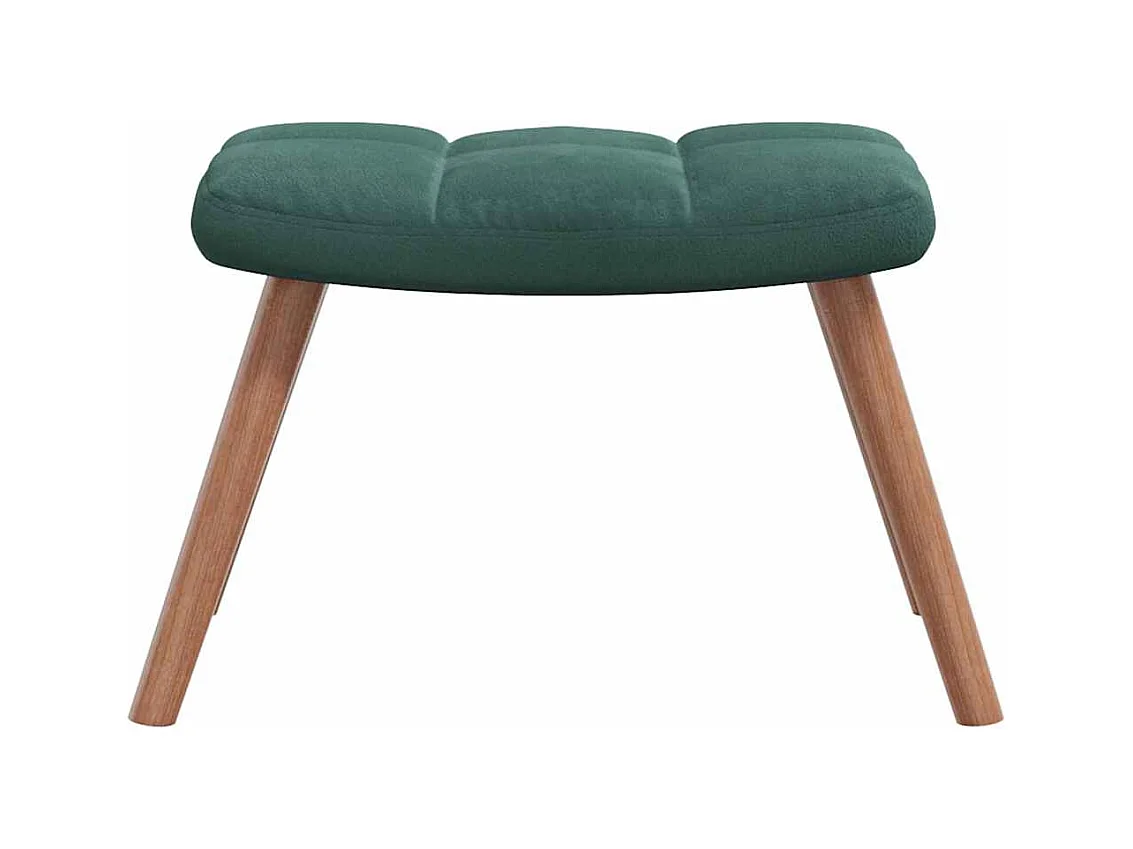 Silla mecedora con reposapiés terciopelo verde oscuro