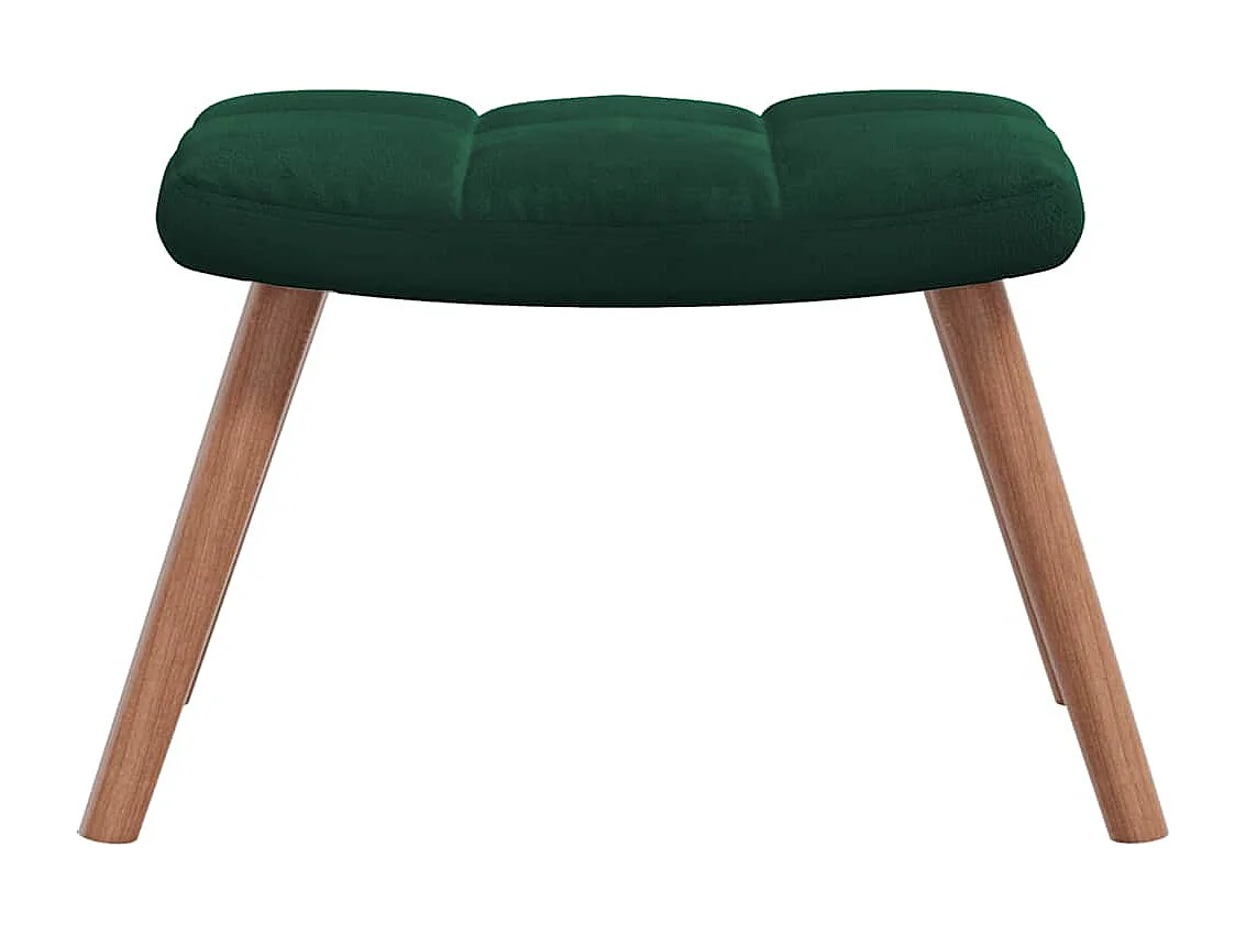 Chaise à bascule avec repose-pied Vert foncé Velours