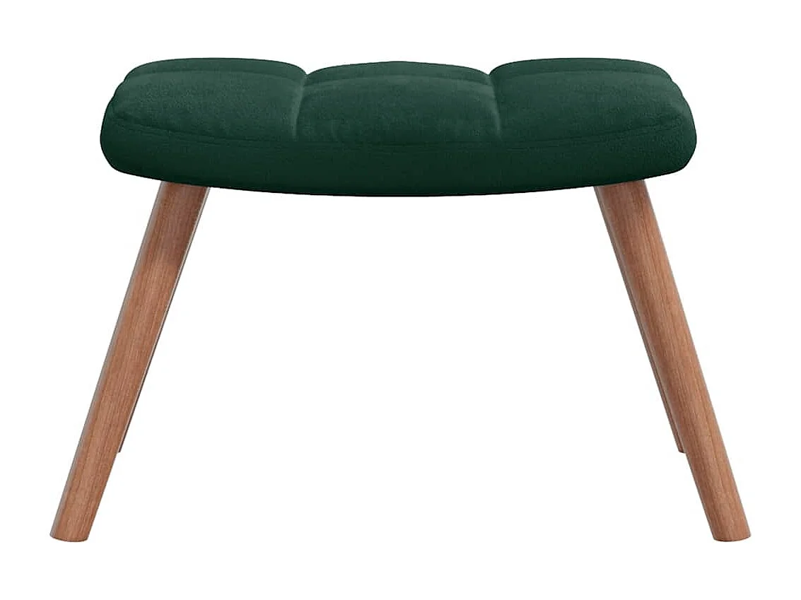 Chaise à bascule avec repose-pied Vert foncé Velours