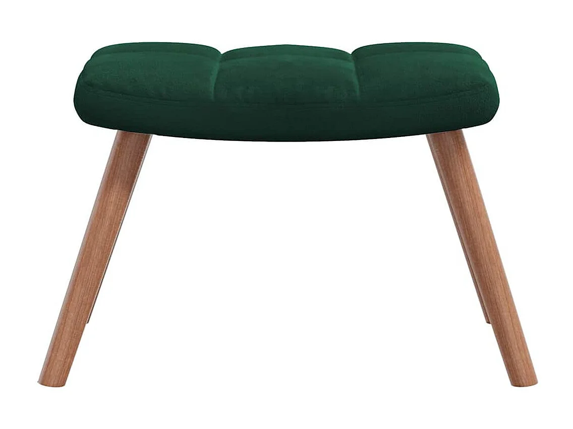 Chaise à bascule avec repose-pied Vert foncé Velours