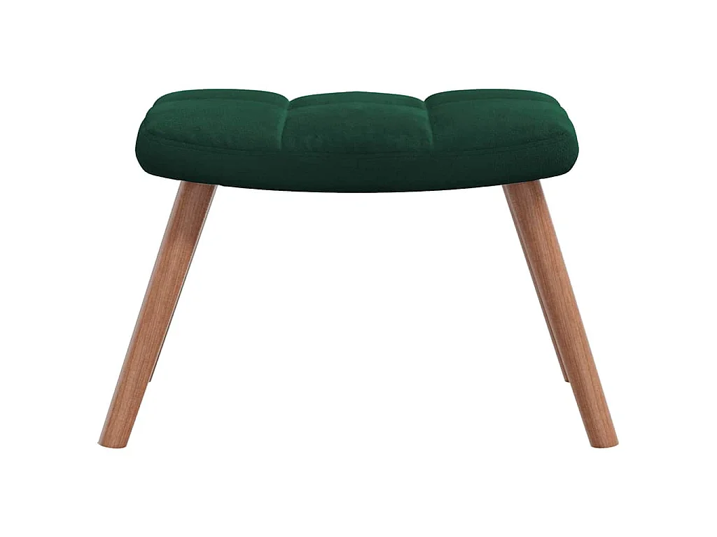 Schommelstoel met voetenbank fluweel donkergroen