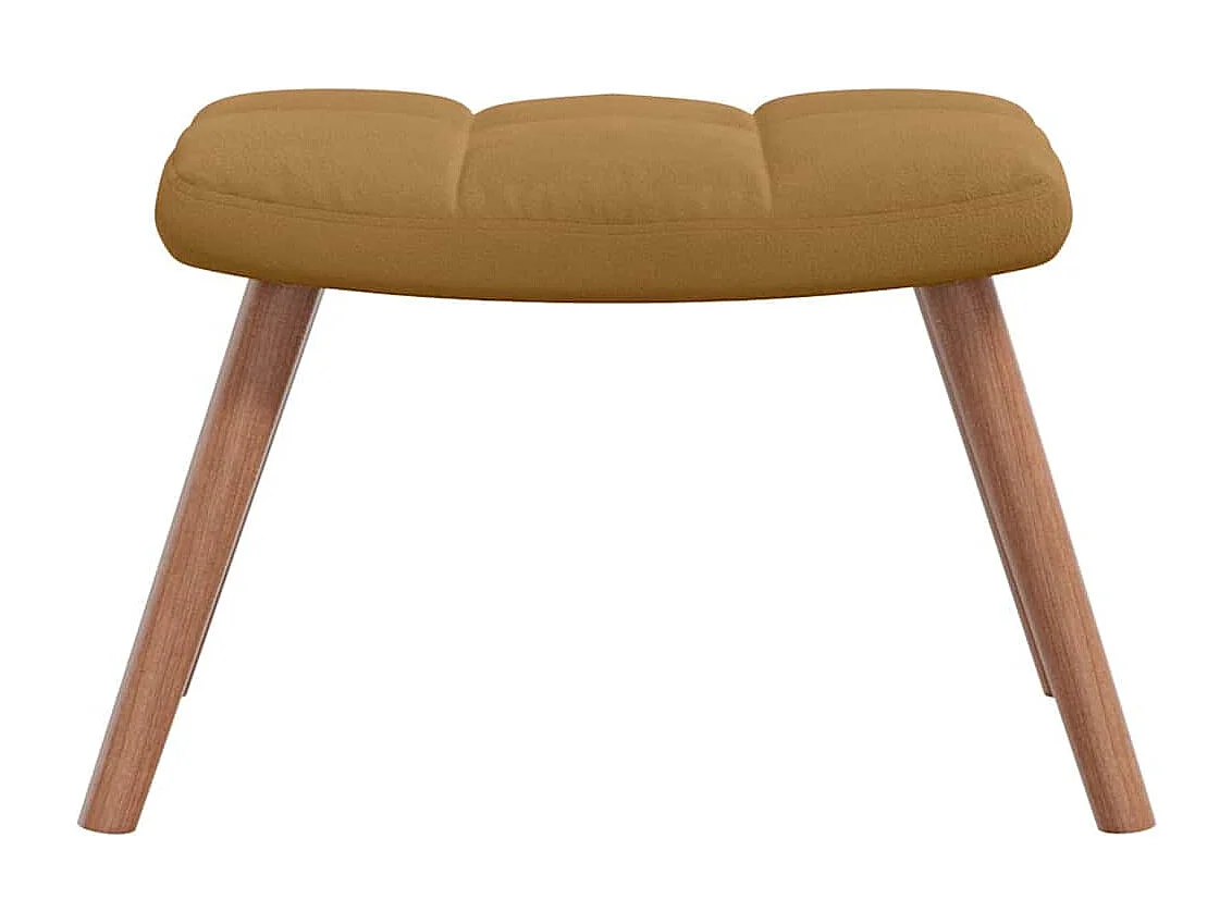 Chaise à bascule avec tabouret en velours marron