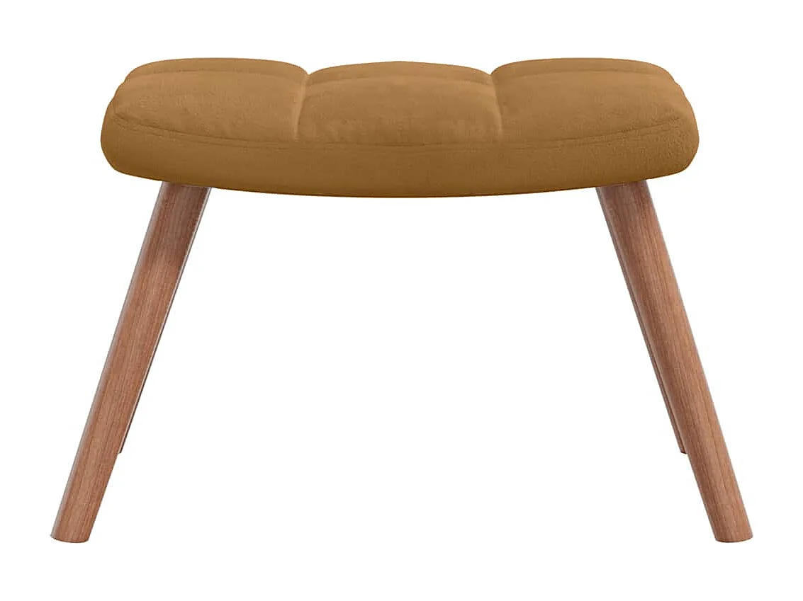 Chaise à bascule avec tabouret en velours marron