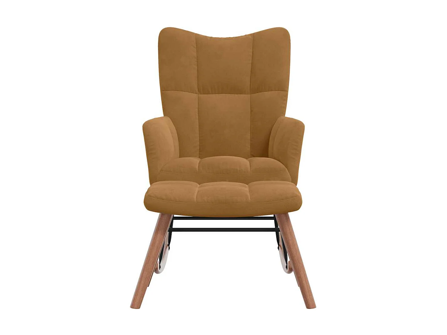 Schaukelstuhl mit Hocker Brauner Samt