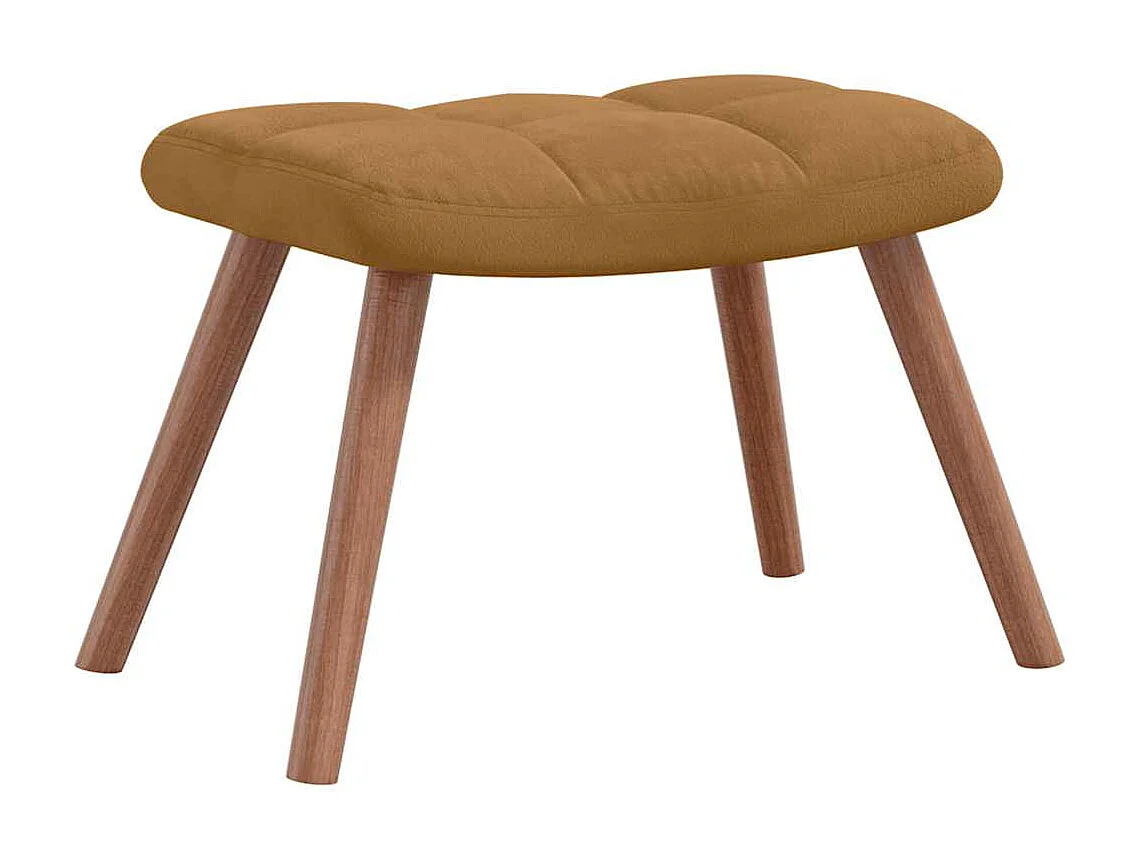 Chaise à bascule avec tabouret en velours marron