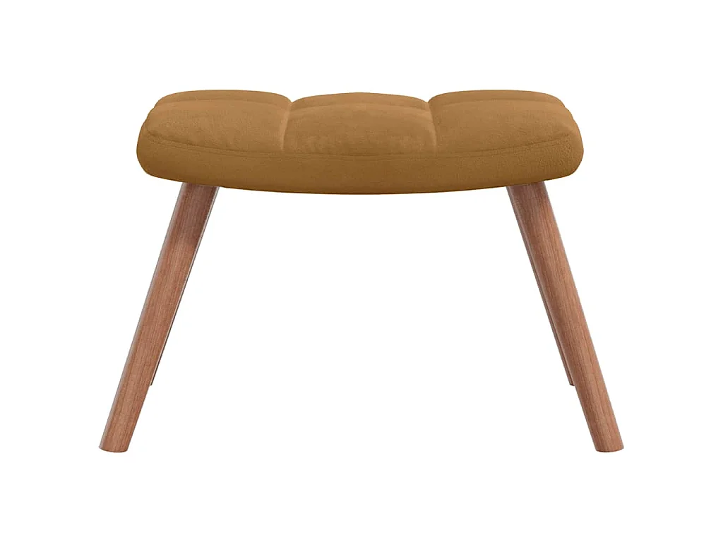 Schommelstoel met kruk bruin fluweel