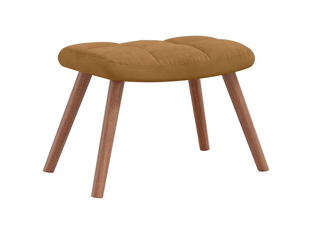 Schommelstoel met kruk bruin fluweel