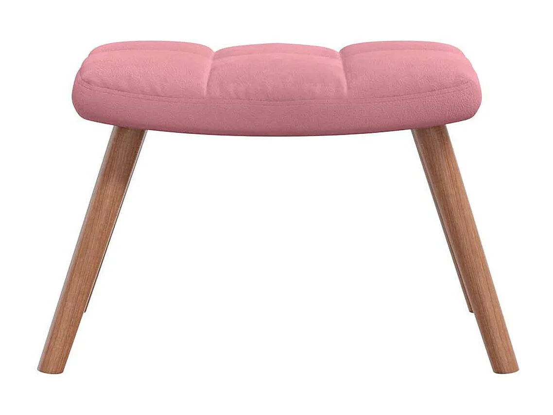 Chaise à bascule avec repose-pied Rose Velours