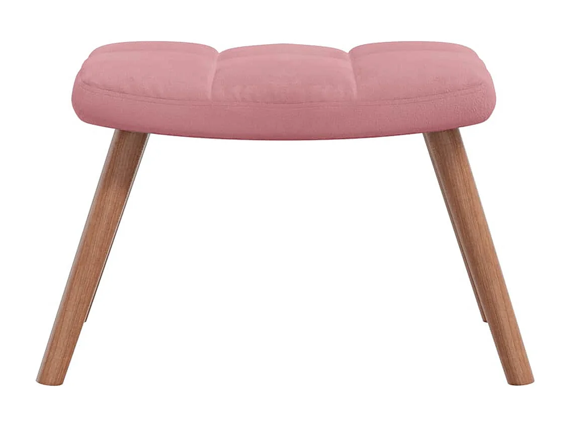Chaise à bascule avec repose-pied Rose Velours