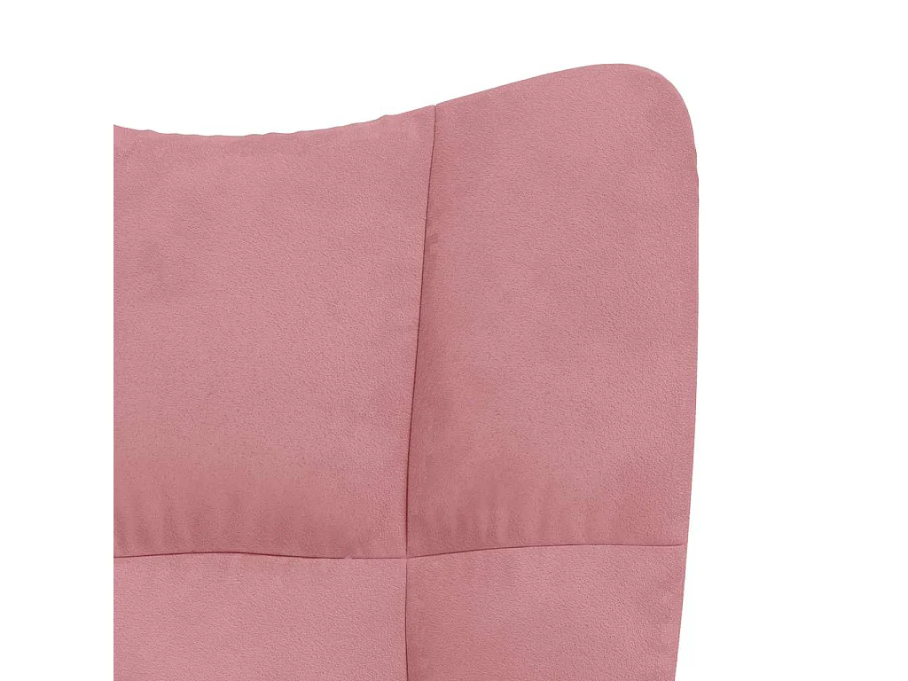 Chaise à bascule avec repose-pied Rose Velours
