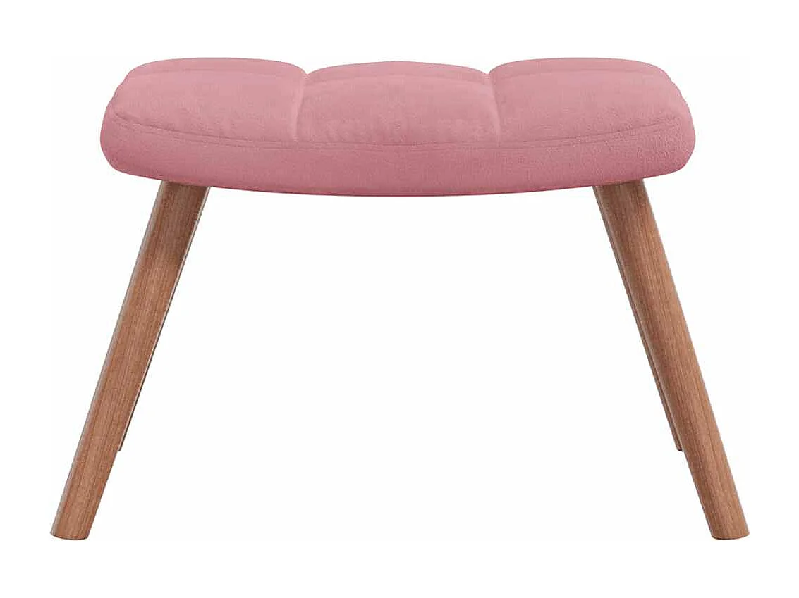 Chaise à bascule avec repose-pied Rose Velours