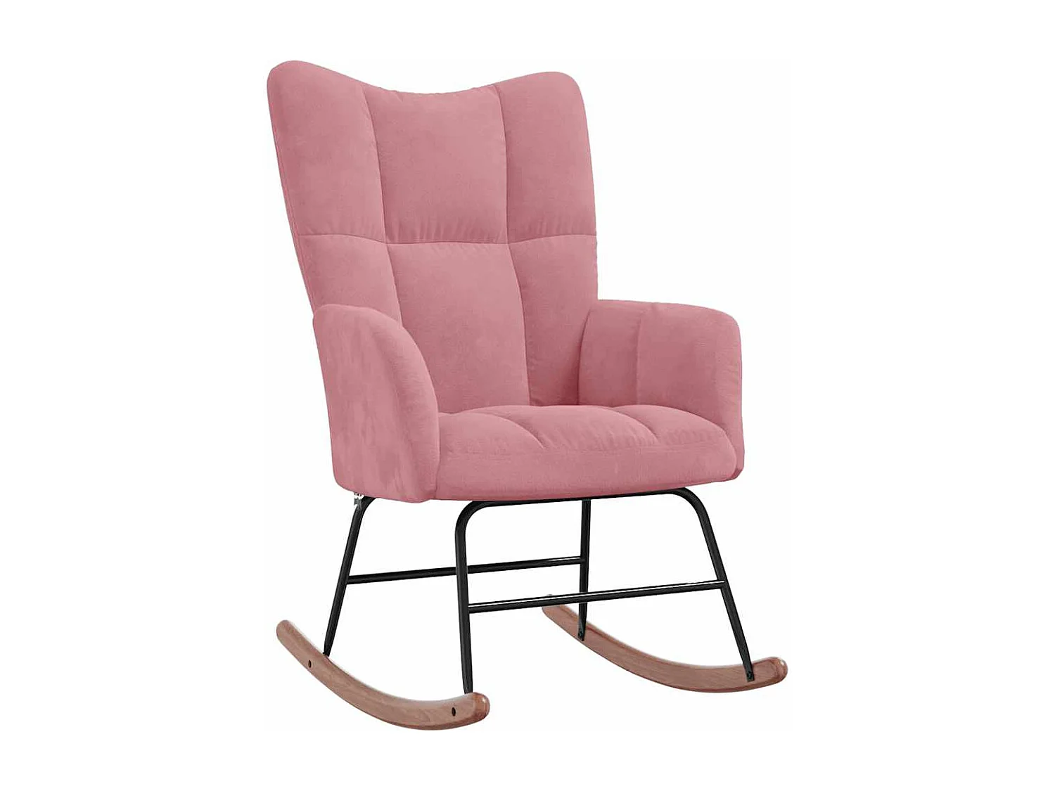 Chaise à bascule avec repose-pied Rose Velours