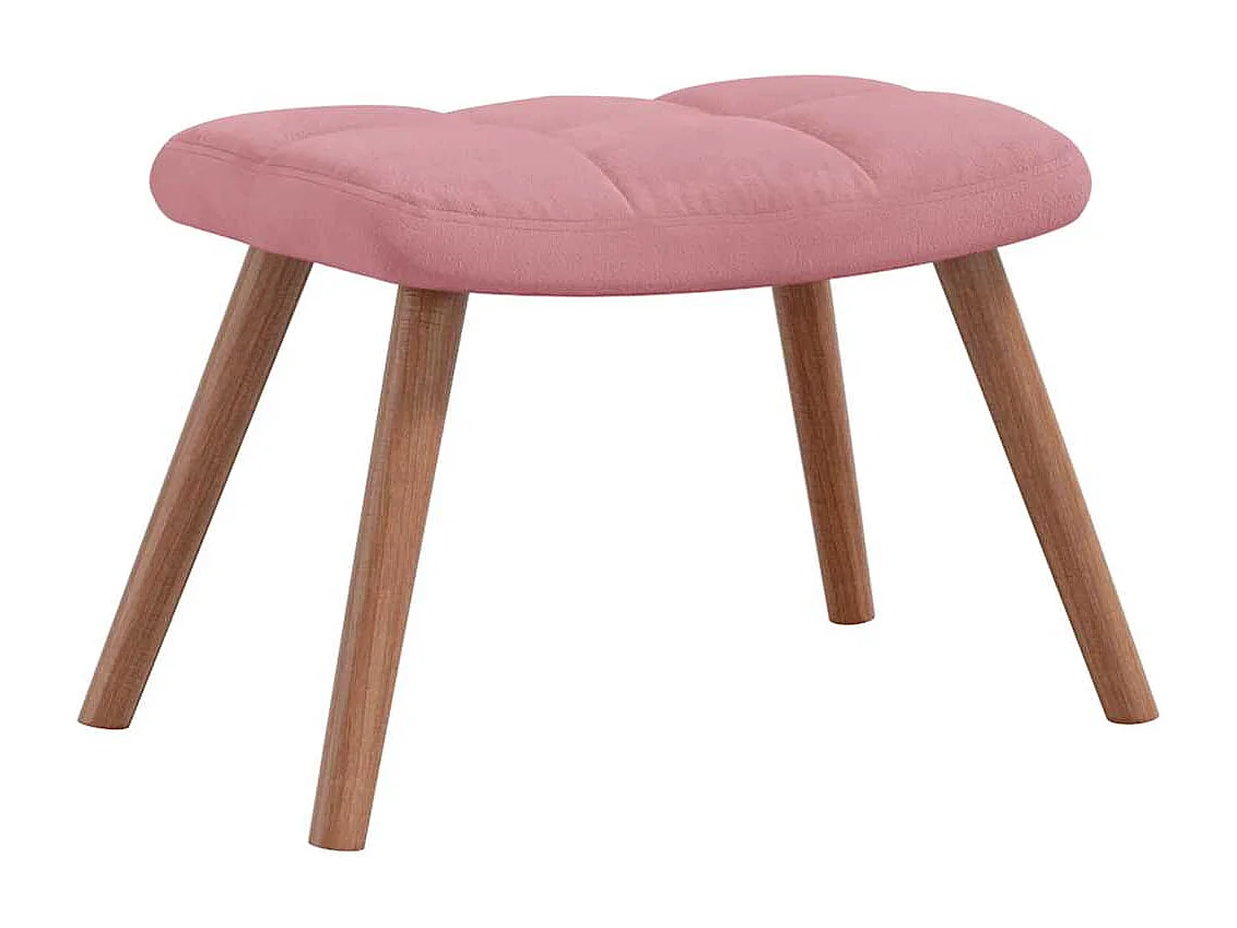 Chaise à bascule avec repose-pied Rose Velours