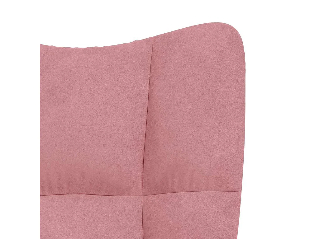 Chaise à bascule avec repose-pied Rose Velours