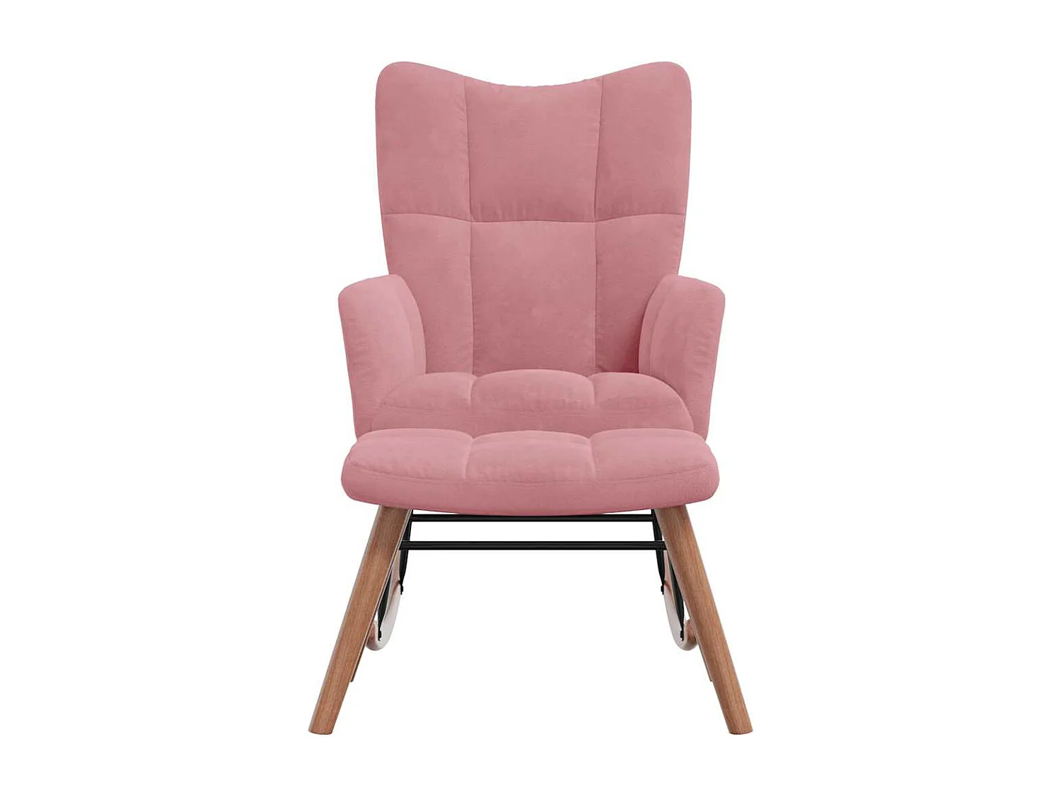 Schaukelstuhl mit Hocker Samt Rosa