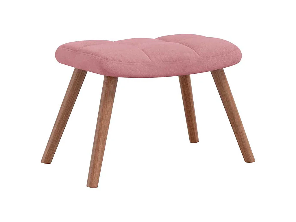 Schaukelstuhl mit Hocker Samt Rosa