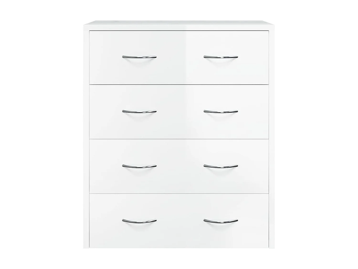Kommode mit 4 Schubladen 60x30,5x71 cm Hochglanz-Weiß