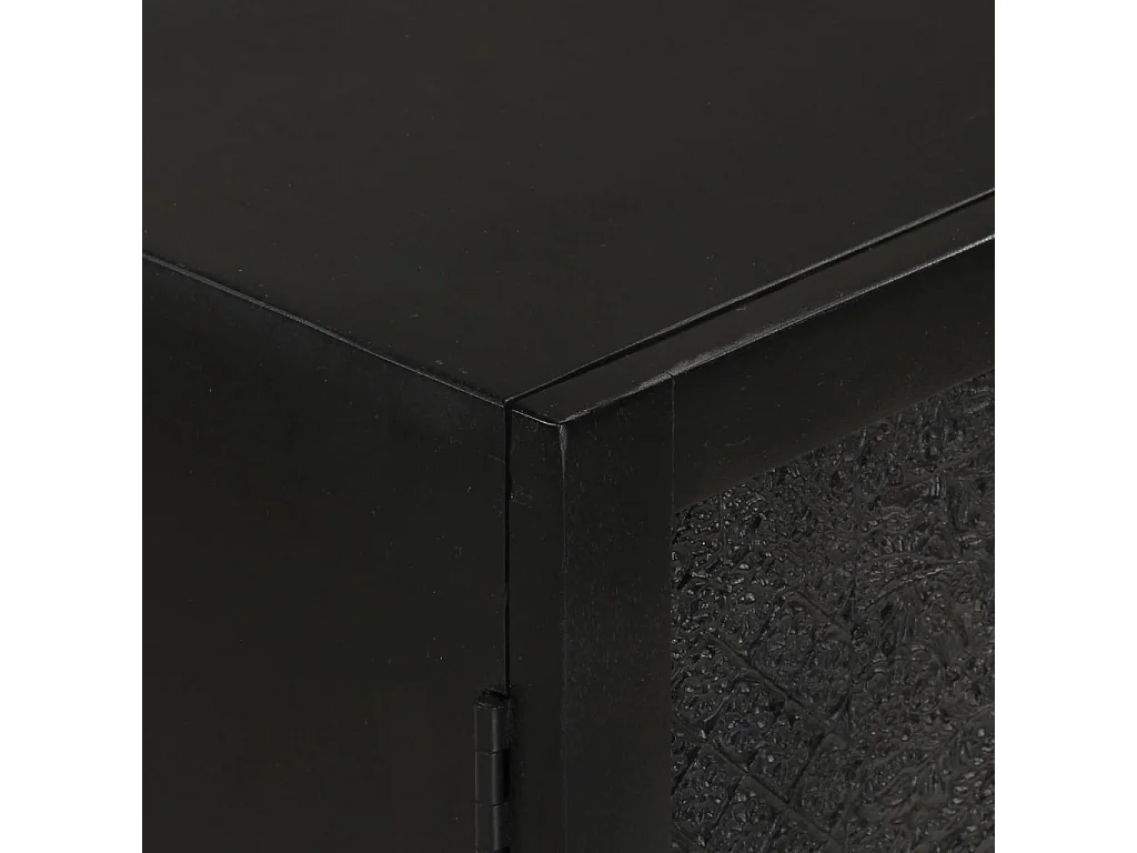 Dressoir 55x30x77 cm massief mangohout en ijzer zwart