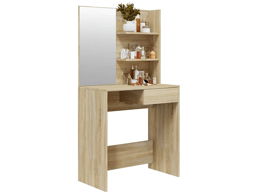 Coiffeuse avec miroir Chêne sonoma 74,5x40x141 cm