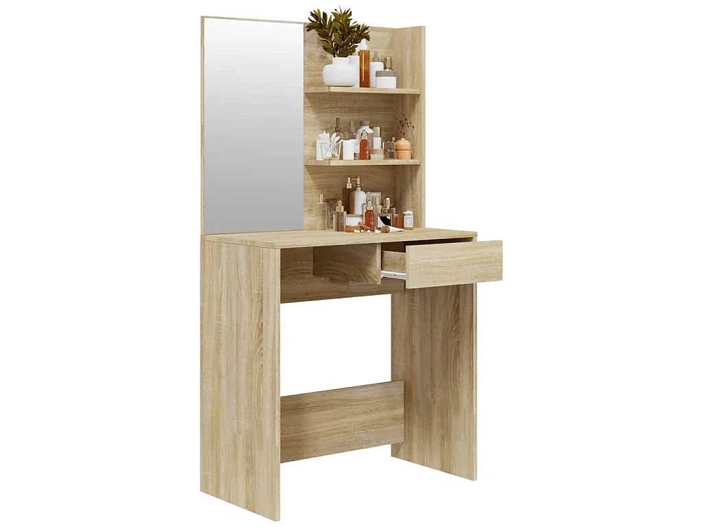 Coiffeuse avec miroir Chêne sonoma 74,5x40x141 cm