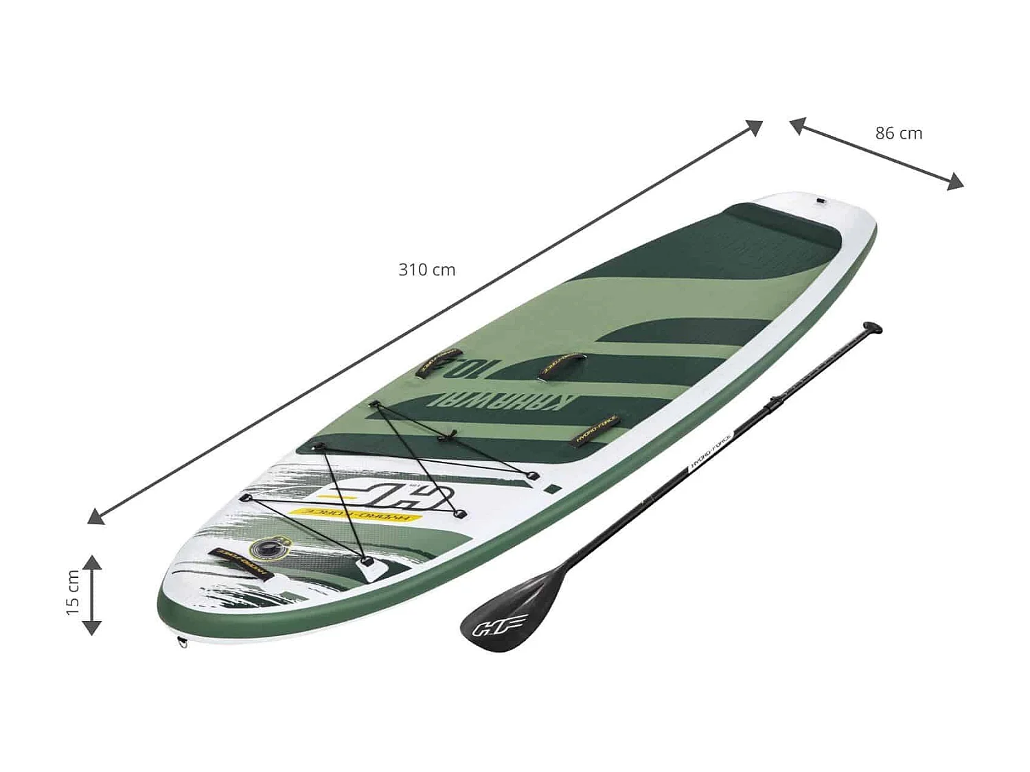 Planche Paddle Surf Gonflable Bestway Hydro-Force Kahawai 310x86x15 cm Pagaie, Pompe et Sac