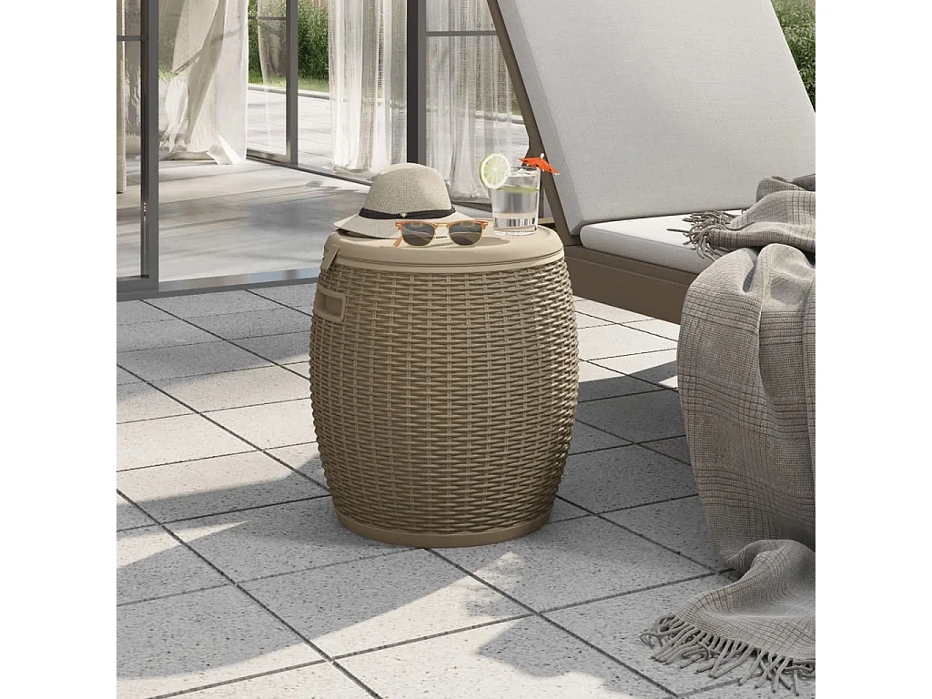 Boîte de rangement de jardin 4 en 1 marron clair polypropylène