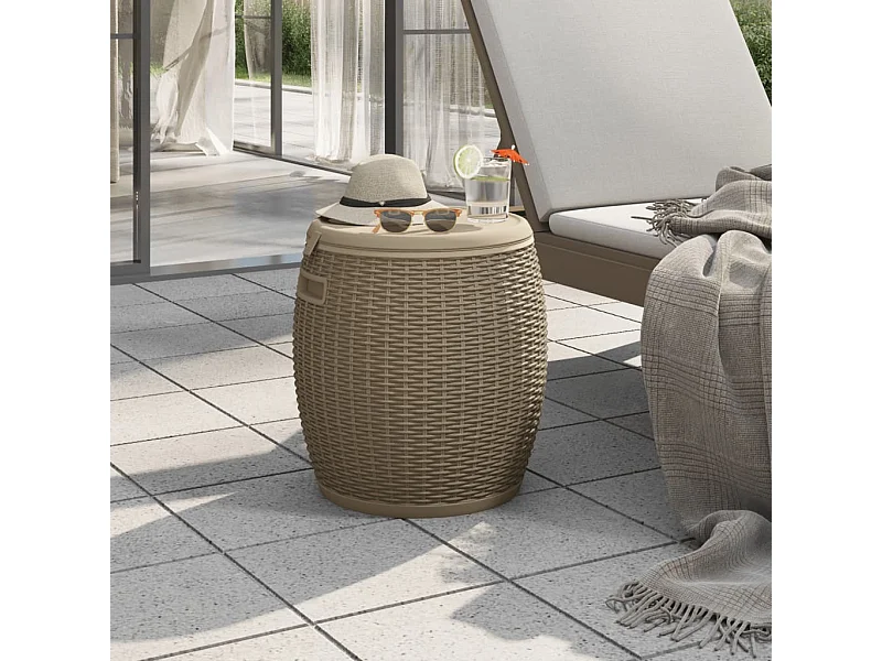 Boîte de rangement de jardin 4 en 1 marron clair polypropylène