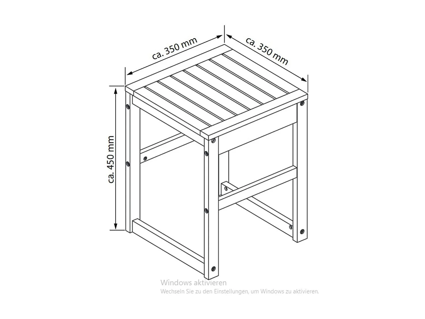 Tabouret de salle de bain 35x35x45 cm bambou