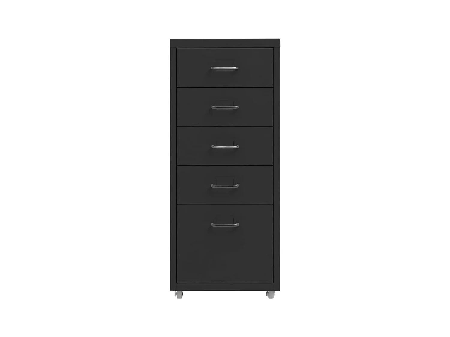 Aktenschrank mit Rollen Schwarz 28x41x69 cm Metall