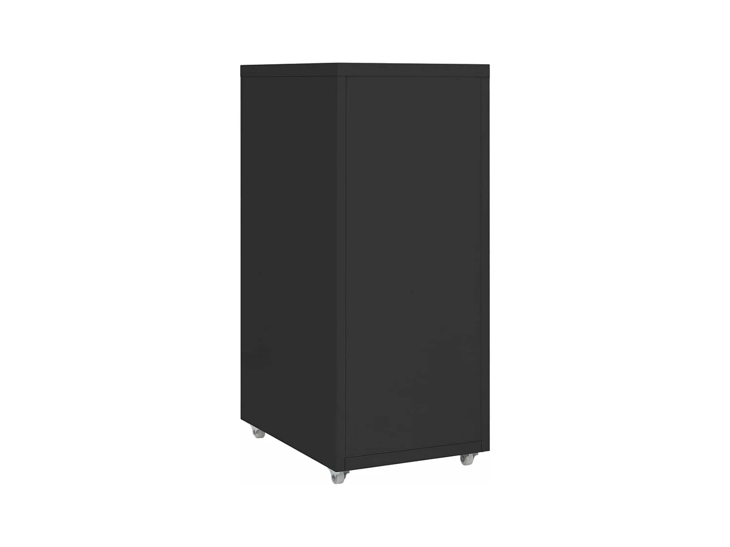 Aktenschrank mit Rollen Schwarz 28x41x69 cm Metall