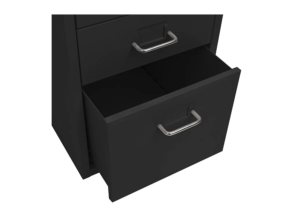 Aktenschrank mit Rollen Schwarz 28x41x69 cm Metall
