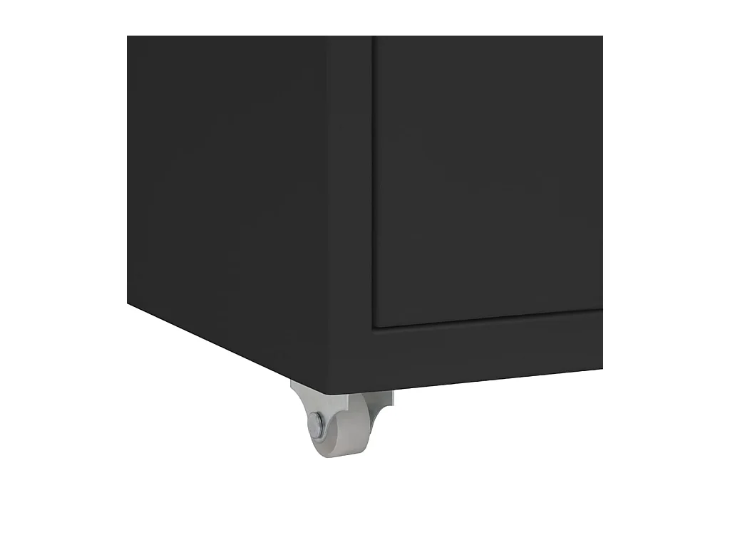 Aktenschrank mit Rollen Schwarz 28x41x69 cm Metall