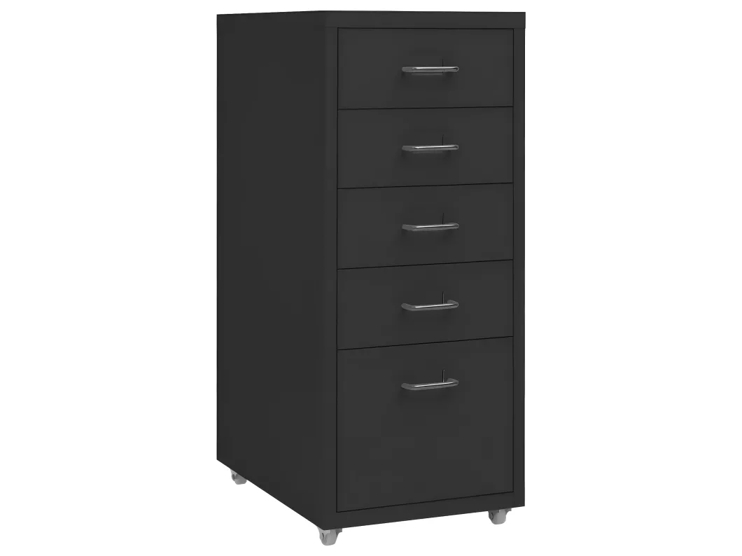 Kauf Unique Aktenschrank mit Rollen Schwarz 28x41x69 cm Metall