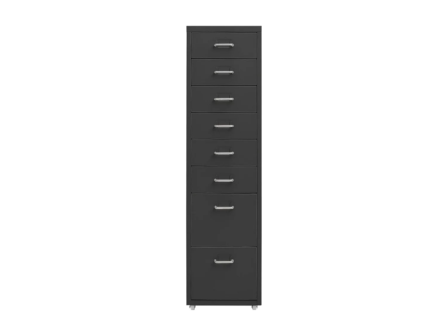 Aktenschrank mit Rollen Anthrazit 28x41x109 cm Metall