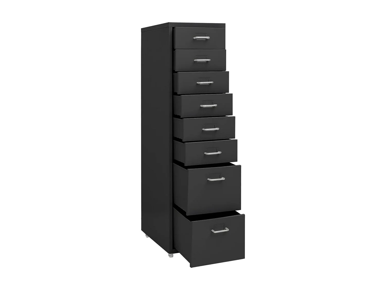 Aktenschrank mit Rollen Anthrazit 28x41x109 cm Metall