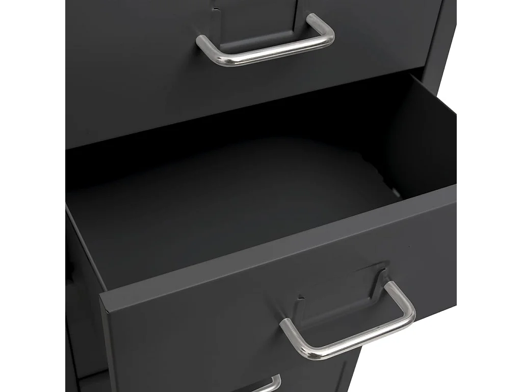 Aktenschrank mit Rollen Anthrazit 28x41x109 cm Metall