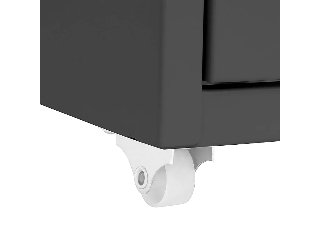 Aktenschrank mit Rollen Anthrazit 28x41x109 cm Metall